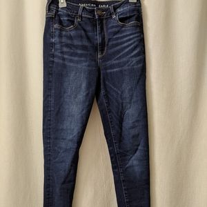 American Eagle High Rise Dark Wash Skinny Jeans
